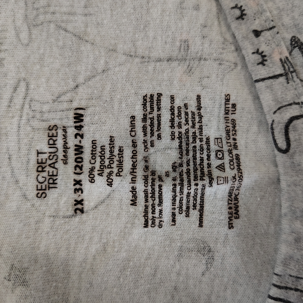 Secret Treasures Gray Cat Print Dress - Picture 3 of 3